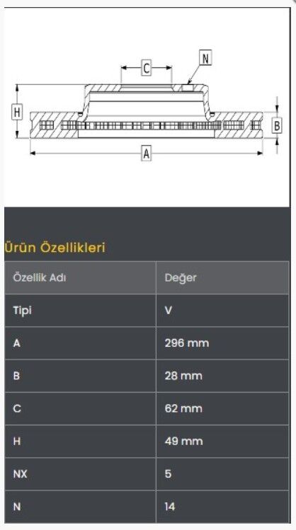 Rav4 06-11/Camry 06-Fren Diski Ön (296-5)-Frendi
