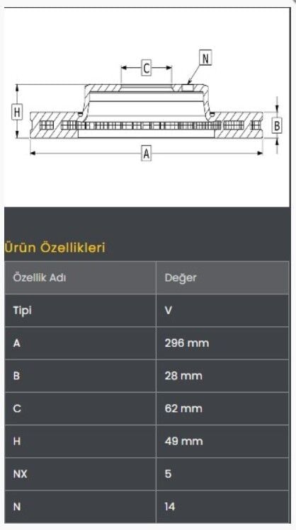Rav4 06-11/Camry 06-Fren Diski Ön (296-5)-Frendi