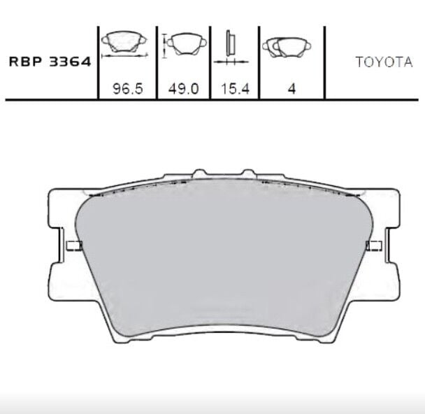 RAV4 06-11 / RAV4 12- Arka Fren Balata