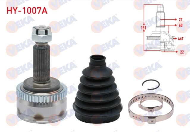 Hyundai I30 (FD) 1.4i Absli 46 DIS 27X22X60 Uzunluk 153mm 2007-2011 Aks Kafası Sol-Sağ Ön Dış