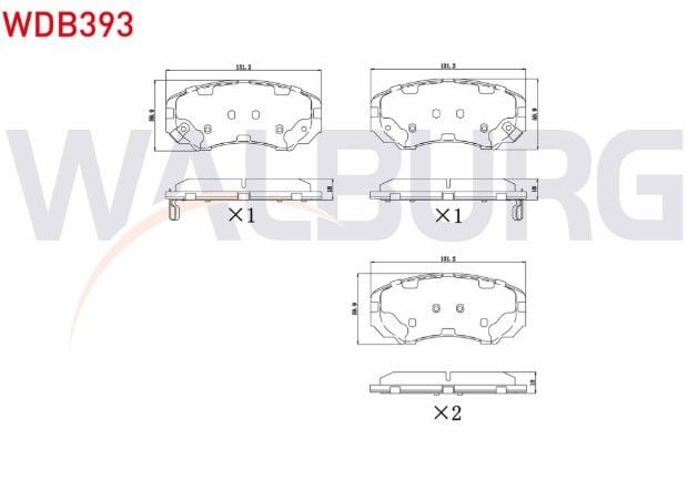 Chery Tiggo 7 Pro 23- / Sonata IV 2.0i 01-04 / Sonata IV 2.7i V6 01-04 / Tucson 2.0 CRDI 04-10 / Elantra 1.6i 01-07 / Elantra 2.0 CRDI 01-07 / Sportage 2.0 CRDI 04-10 Fren Balata Ön İkazlı