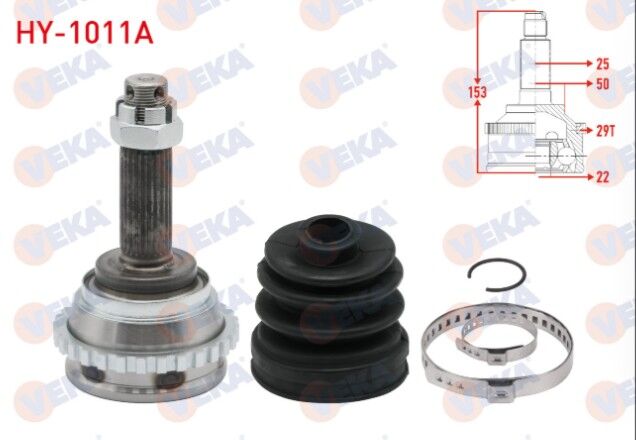 Hyundai Accent Admire 1.3 Absli 29 DIS 25X22X50 Uzunluk 153mm 2003-2006 Aks Kafası Sol-Sağ Ön Dış