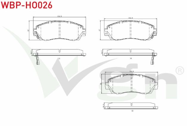 Chery Tiggo 8 Pro 23- / Honda CR-V III 2.0 I-VTEC 2006-2012 / Honda CR-V III 2.2i CTDI 2006-2012 / Honda CR-V V (RW_, RT_) 1.5i V-TEC 2016- Fren Balata Ön İkazlı Tel Delikli