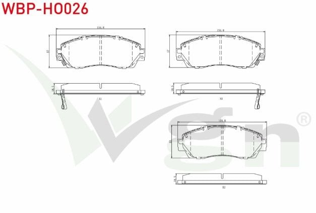 Chery Tiggo 8 Pro 23- / Honda CR-V III 2.0 I-VTEC 2006-2012 / Honda CR-V III 2.2i CTDI 2006-2012 / Honda CR-V V (RW_, RT_) 1.5i V-TEC 2016- Fren Balata Ön İkazlı Tel Delikli