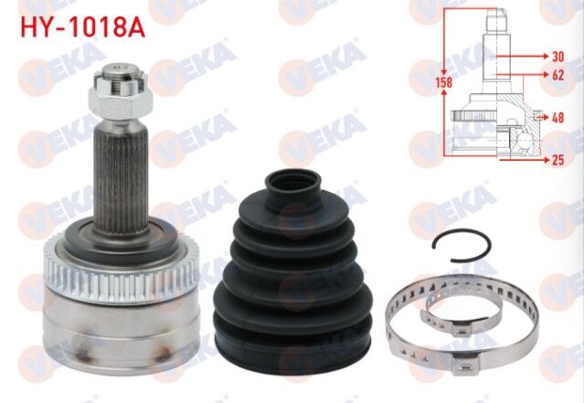 Hyundai IX35 2.0 CRDI A-T 2010- / Kia Sportage 2.0 CRDI A-T 2010- Aks Kafası Sol-Sağ Ön Dış 30X25X62 Uzunluk 158mm