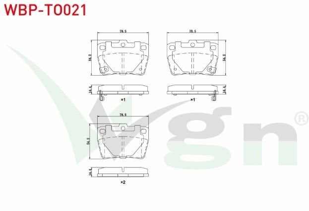 Toyota RAV4 II 1.8 VVT-I 2000-2006/ RAV4 II 2.0 D-4D 2000-2006/ Chery Tiggo 1.6 2010- Fren Balata İkazlı Arka
