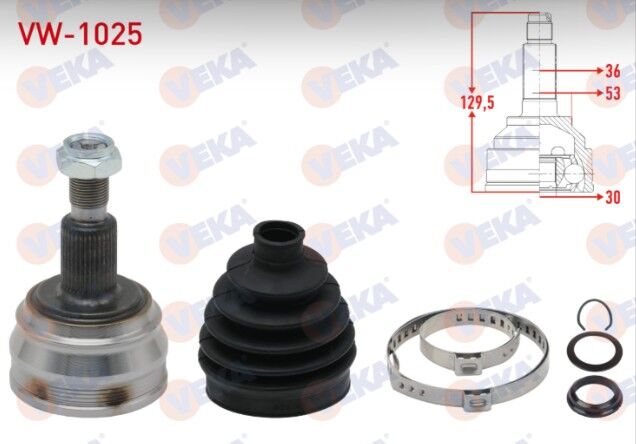 Volkswagen Golf IV (1J1) 1.6i 36X30X53 Uzunluk 129 mm 1997-2005 Aks Kafası Sol-Sağ Ön Dış