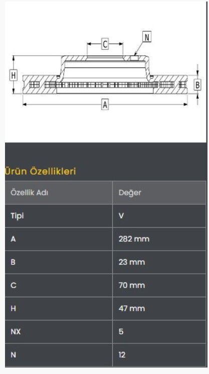 CRV 97-00/HRV 99-05 Fren Diski Ön (282-5)-Frendi