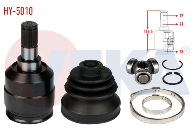 Hyundai Accent Era 1.5 CRDI 27X33X41 Uzunluk 168,5 mm 2006-2012 Aks Kafası Sol Ön İç