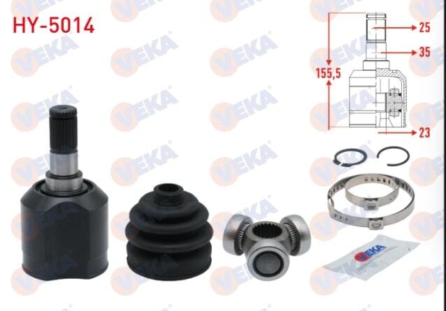 Hyundai Accent Admire 1.5 CRDI 23X25X60 Uzunluk 152,8 mm 2003-2006 Aks Kafası Sol Ön İç