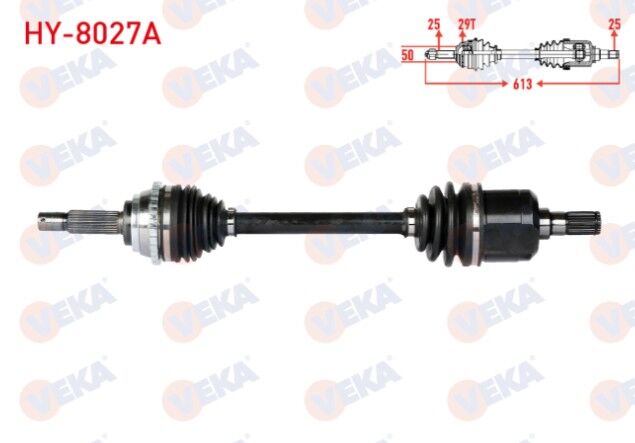 Hyundai Accent Admire 1.3 - 1.5 - 1.6 2003-2006/ Accent Milenium 1.3 - 1.5 - 1.6 2000-2003 Komple Aks Sol Ön Absli 29 Dış Uzunluk 613mm