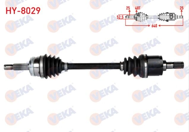 Hyundai Accent Era 1.4i 16v - 1.6 CVVT 2006-2012 Komple Aks Sol Ön Absli 48 Dış Uzunluk 640mm