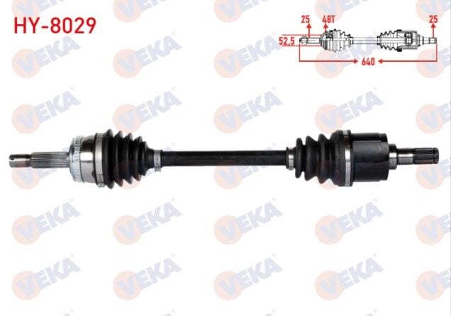 Hyundai Accent Era 1.4i 16v - 1.6 CVVT 2006-2012 Komple Aks Sol Ön Absli 48 Dış Uzunluk 640mm