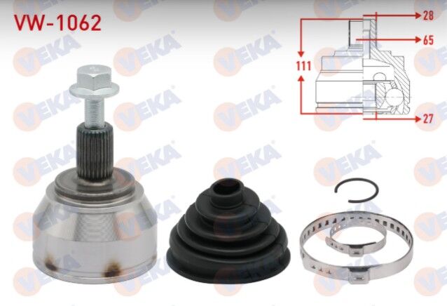 Volkswagen Amarok 2.0 BITDI M-T 28X27X65 Uzunluk 111 mm 2010- Aks Kafası Sol-Sağ Ön Dış