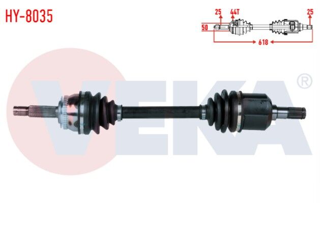 Hyundai Accent Admire 1.5 CRDI 3 Pistonlu Absli 44 Dış Uzunluk 618mm 2003-2006 Komple Aks Sol Ön