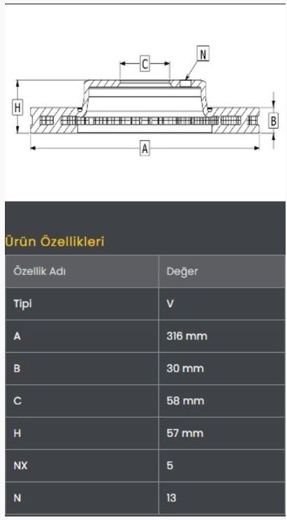 Forester 13-/Outback 09-Fren Diski Ön (316-5)-Frendi