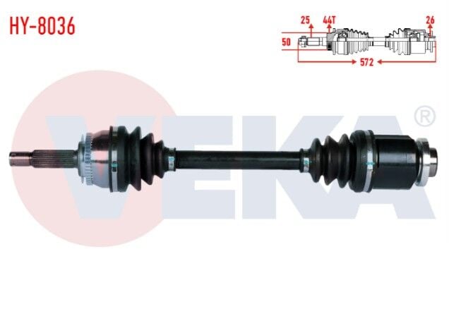 Hyundai Accent Admire 1.5 CRDI 3 Pistonlu Absli 44 Dış Uzunluk 572mm 2003-2006 Komple Aks Sağ Ön