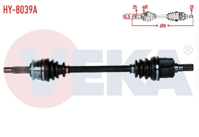 Hyundai i20 (PB, PBT) 1.4 M-T Absli 48 Dış Uzunluk 655mm 2008-2015 Komple Aks Ön Sol