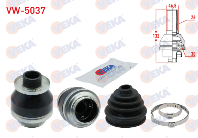 Volkswagen Transporter V (7HA,7HH,7EA,7EH) 2.5 TDI 26X30X46.8 Uzunluk 109mm 2003-2011 Aks Kafası Sol Ön İç