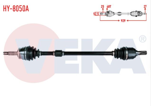 Hyundai Accent Blue 1.6 CRDI 4 İleri A-T Absli 48 Dış Uzunluk 929mm 2012- Komple Aks Sağ Ön