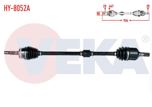 Hyundai Elantra 1.6i A-T/M-T 2001-2007 Komple Aks Sağ Ön Absli 44 Dış Uzunluk 934mm