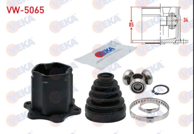 Volkswagen Golf V (1K1) 1.9 TDI DSG Freze Dış 34 Uzunluk 85mm 2003-2009 Aks Kafası Sol-Sağ Ön İç