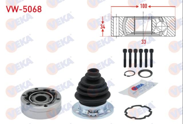Volkswagen Golf III (1H1) 1.9 D 1991-1999 Aks Kafası Sağ Ön İç 33X34X100