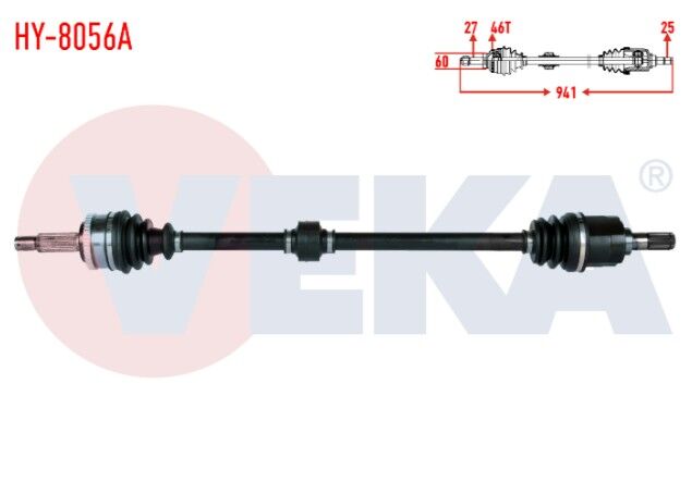 Hyundai I30 (FD) 1.4i A-T/M-T Absli 46 Dış Uzunluk 941mm 2007-2011 Komple Aks Sağ Ön