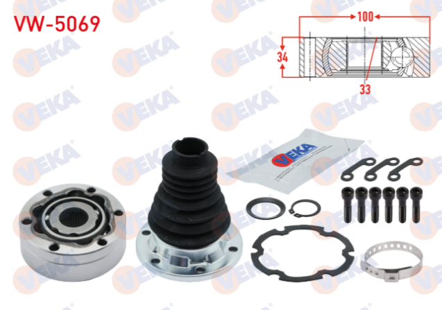 Volkswagen Golf III (1H1)  1.9 D 1991-1999 Aks Kafası Sol-Sag On Ic 33X34X100
