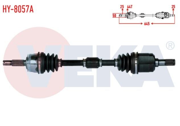 Kia Cerato (LD) 1.6i A-T Absli 44 Dış Uzunluk 645mm 2004-2012 Komple Aks Sol Ön