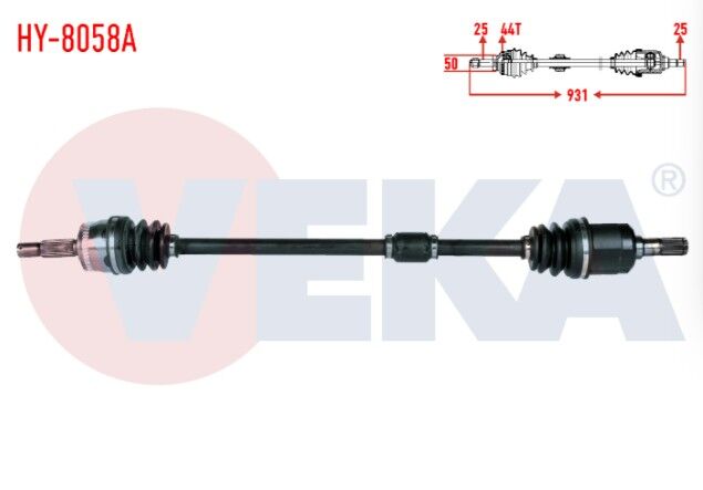 Kia Cerato (LD) 1.6i A-T Absli 44 Dış Uzunluk 931mm 2004-2012 Komple Aks Sağ Ön