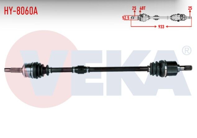 Hyundai I20 (PB, PBT) 1.4 CVVT A-T Absli 48 Dış Uzunluk 933mm 2008-2015 Komple Aks Sağ Ön