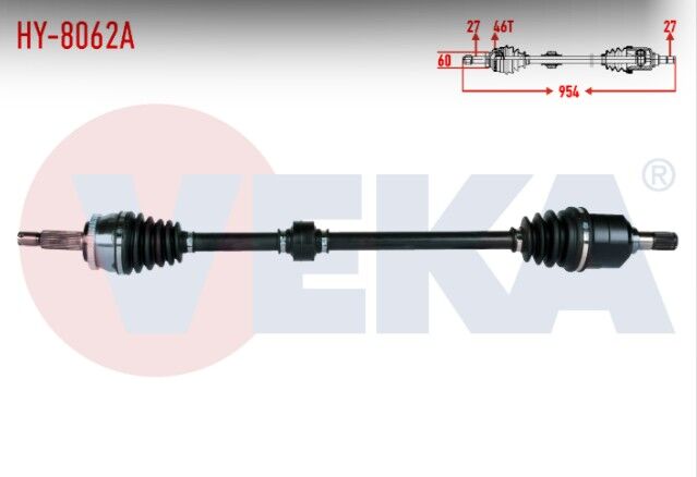 Hyundai i30 (FD) 1.6 CRDI M-T Absli 46 Dış Uzunluk 954mm 2007-2011 Komple Aks Sağ Ön