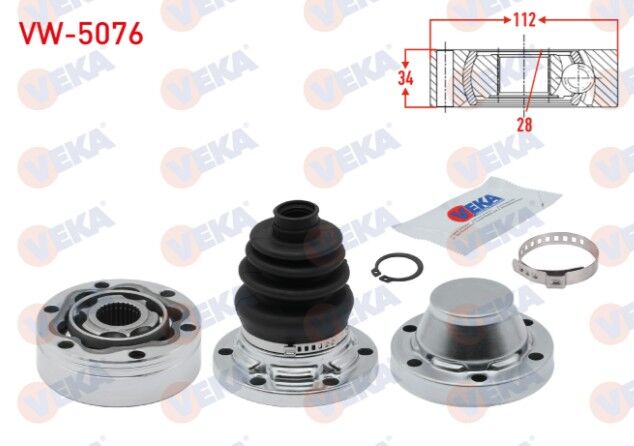 VW Touareg (7LA) 2.5 R5 TDI - 3.0 V6 TDI - 3.2i V6 02-10/Amarok 2.0 BITDI - 3.0 TDI V6 10- /Audi Q7 (4L) 3.0 TDI- 3.0 TFSI 06-15/ Porsche Cayenne (9PA) 3.0 TDI 02-10 Aks Kafası Sol-Sag On Ic 28X34X112