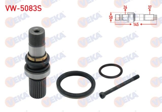 VW Transporter T6 2.0 TDI 102PS / 114 PS 5 İleri 2009- Aks Kafası Sağ Ön İç Freze Ek Mili 26X37X50 Uzunluk 145 mm