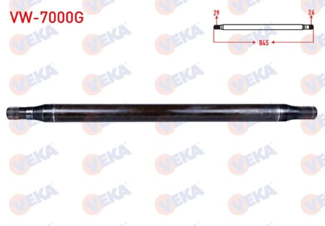 Volkswagen Crafter 30-35 (2E) 2.5 TDI 163 HP 2006-2016 Aks Mili Sol Arka Kısa İnce Güçlendirilmiş 29X26 Uzunluk 840mm