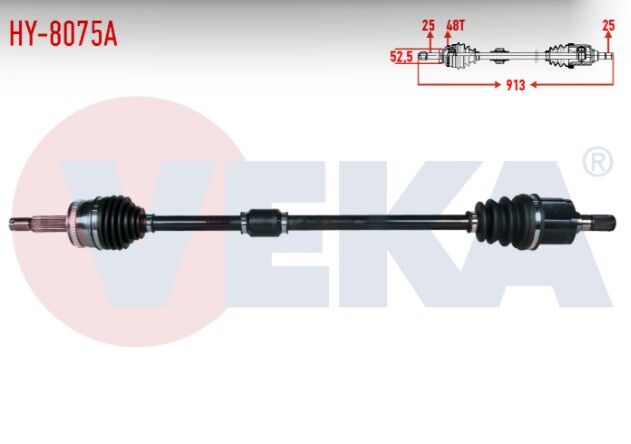 Hyundai Getz (TB) 1.3i - 1.4i - 1.6i 2002-2008 Komple Aks Sağ Ön Absli 48 Dış Uzunluk 913mm