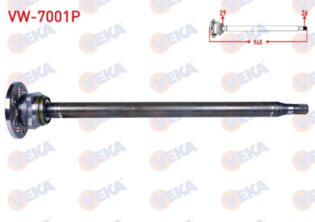 Volkswagen Crafter 30-35 (2E) 109 HP 2.5 TDI 29X26 Uzunluk 937mm 2006-2016 Aks Mili Arka Poryalı Uzun İnce Sağ