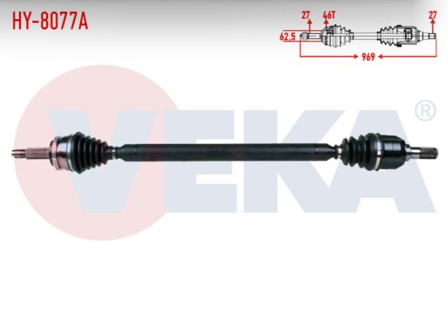 Hyundai i30 1.6 CRDI Absli 46 DIS M-T Uzunluk 969mm 2011- Komple Aks Sağ Ön