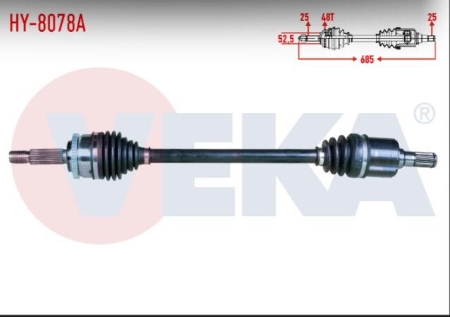 Hyundai I20 (GB) 1.2 Absli 48 Dış Uzunluk 685mm 2015- Komple Aks Sol Ön