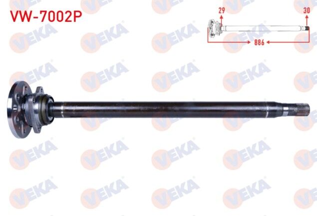 Volkswagen Crafter 30-35 (2E) 163 HP 2.5 TDI 29X30 Uzunluk 886mm 2006-2016 Aks Mili Arka Poryalı Kısa Kalın Sol