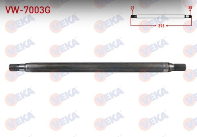 Volkswagen Crafter 30-35 (2E) 163 HP 2.5 TDI 2006-2016 Aks Mili Arka Uzun Kalın Sağ Güçlendirilmiş 29X30 Uzunluk 886mm