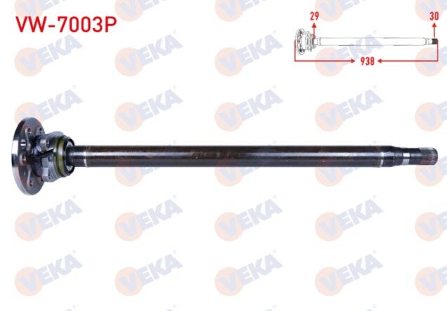 Volkswagen Crafter 30-35 (2E) 163 HP 2.5 TDI 29X30 Uzunluk 892mm 2006-2016 Aks Mili Arka Poryalı Uzun Kalın Sağ