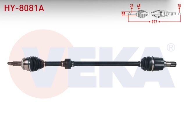 Hyundai Accent Blue 1.6 CRDI 7 İleri A-T 2012- Komple Aks Sağ Ön Absli 48 Dış Uzunluk 977mm