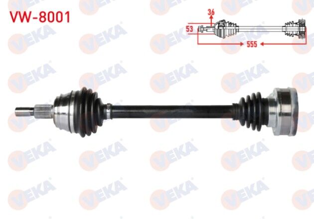 Volkswagen Golf IV (1J1) 1.6i Uzunluk 555mm 1997-2005 Komple Aks Sol Ön