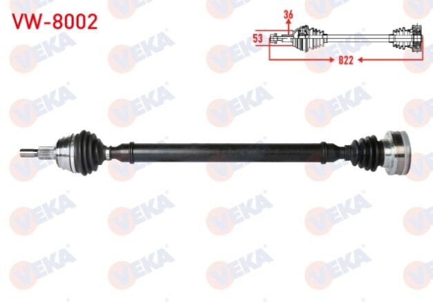Volkswagen Golf IV (1J1) 1.6i Uzunluk 822mm 1997-2005 Komple Aks Sağ Ön