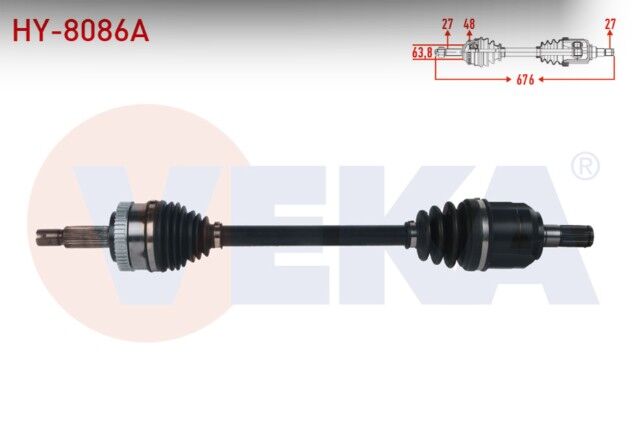 Hyundai IX35 1.6 GDI A-T 4X2 2010- / Kia Sportage 1.6 GDI A-T 4X2 2010- Komple Aks Sol Ön Absli 48 Dış Uzunluk 676mm