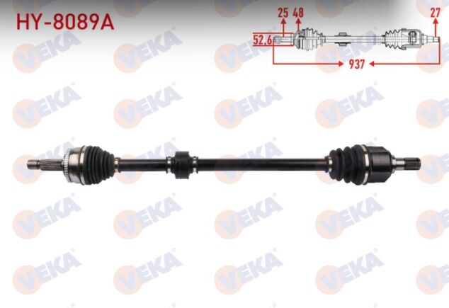 Hyundai i20 1.4 CRDI A-T/M-T 2015- Komple Aks Sağ Ön Absli 48 Dış Uzunluk 937mm