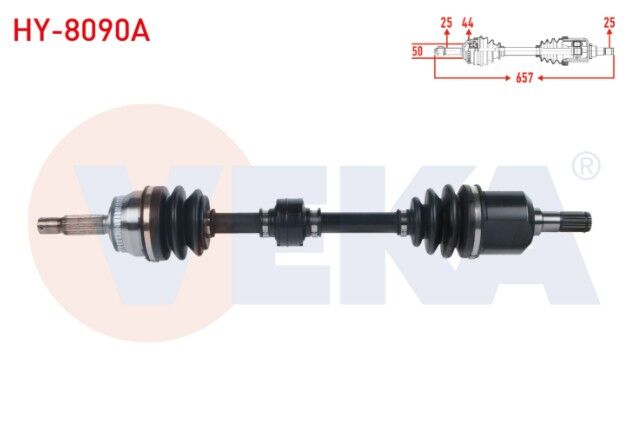 Hyundai Matrix (FC) 1.5 CRDI A-T/M-T 2001-2010 Komple Aks Sol Ön Absli 44 Dış Uzunluk 657mm