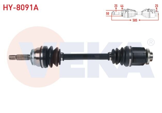 Hyundai Matrix (FC) 1.5 CRDI A-T/M-T 2001-2010 Komple Aks Sağ Ön Absli 44 Dış Uzunluk 585mm